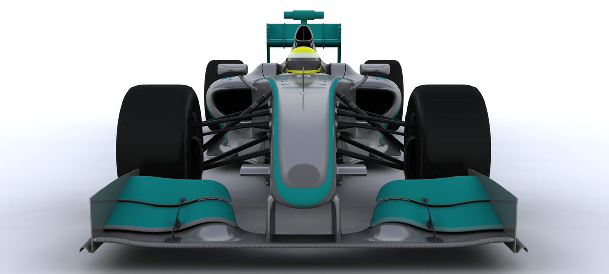 3D render of an open-wheel single-seater race car