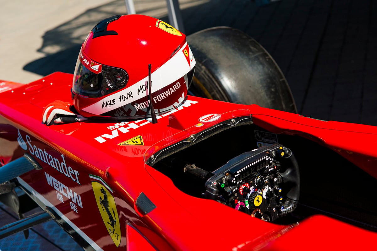 Cockpit of a Formula 1 car on display